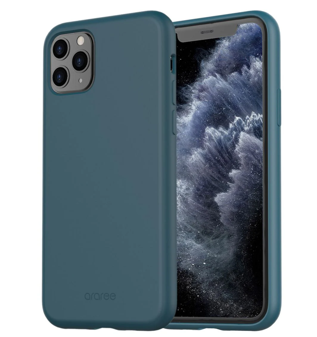 Araree Typo-Skin iPhone 11 Pro (Coral Pink / Black / Forest Blue) - Image 4