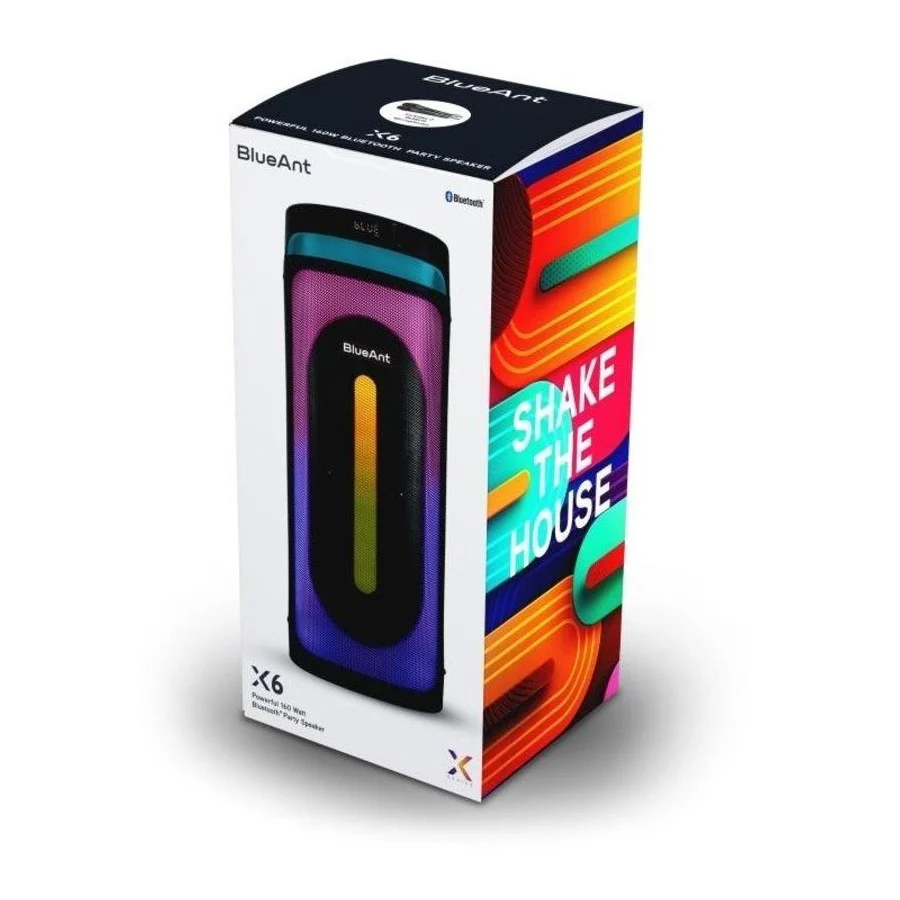 BlueAnt Portable X6 Bluetooth Party Speaker Light Up Black - Image 5
