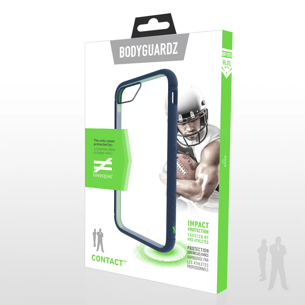 BodyGuardz Contact iPhone 7/8 Blue Clear Case