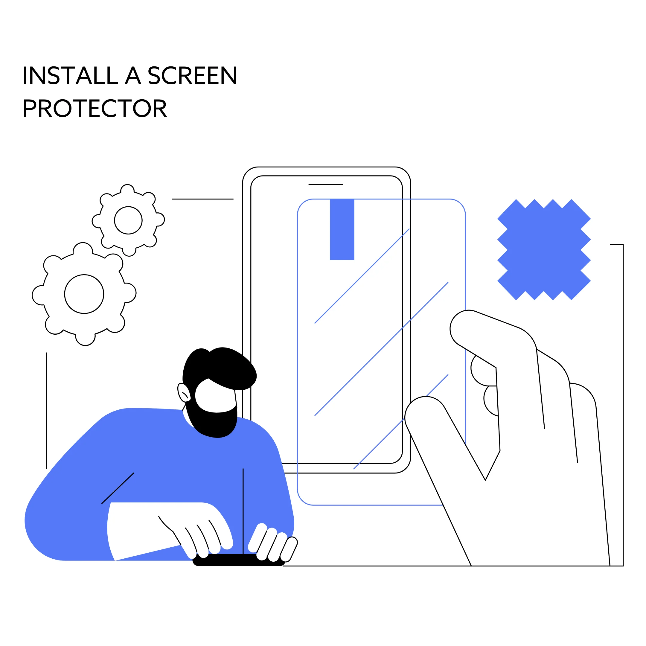 Install a glass screen protector on my iPhone 7 (Includes the screen protector)