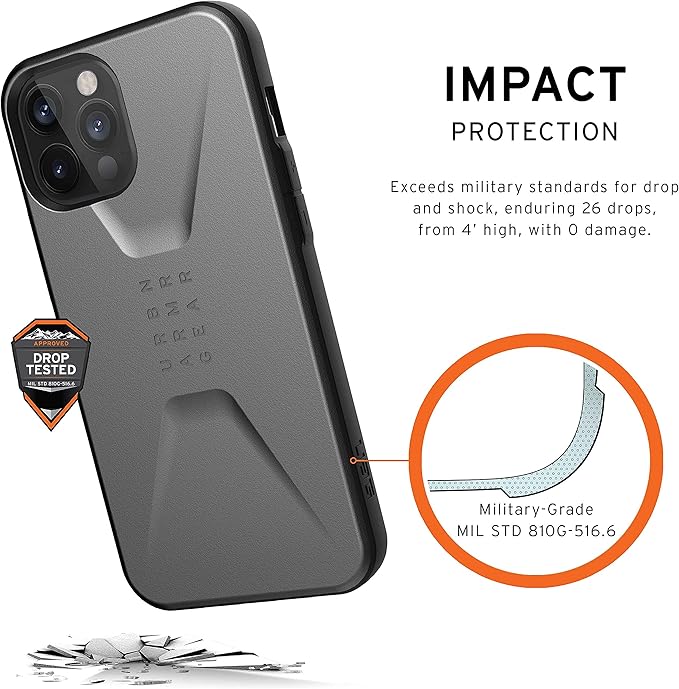UAG Civilian Case - iPhone 12 Pro Max 6.7' - Silver - Image 3