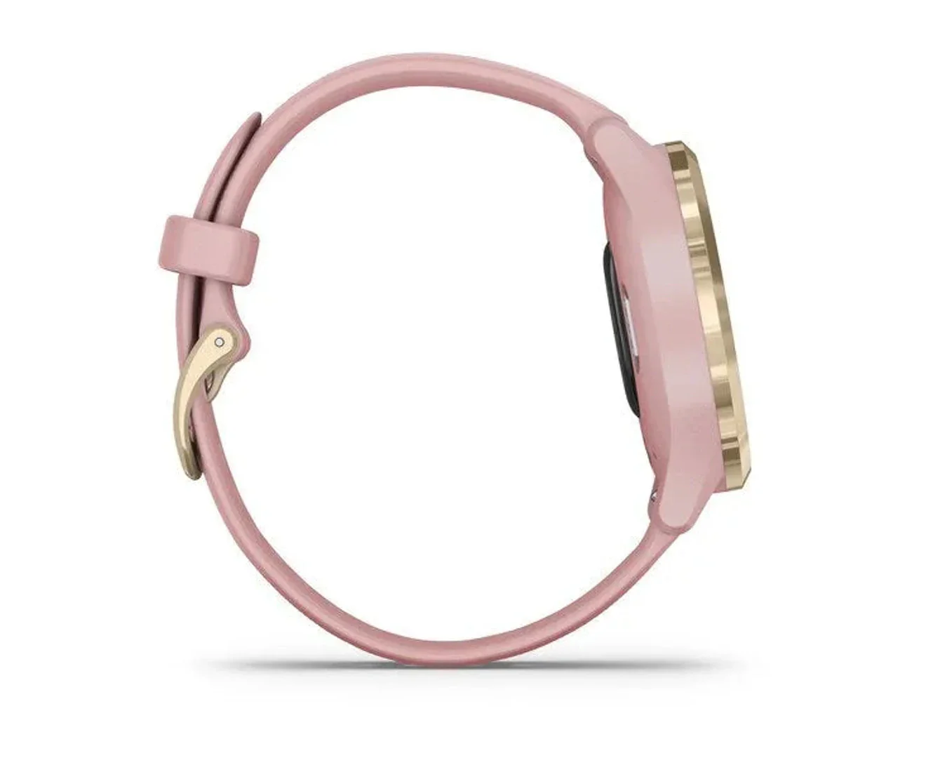 Garmin Vivomove® 3S Light Gold Stainless Steel Bezel with Dust Rose Case and Silicone Band - Image 3