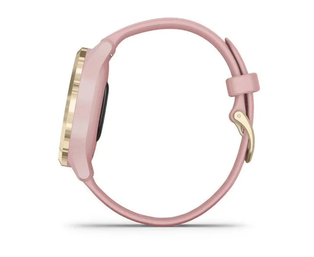 Garmin Vivomove® 3S Light Gold Stainless Steel Bezel with Dust Rose Case and Silicone Band - Image 4